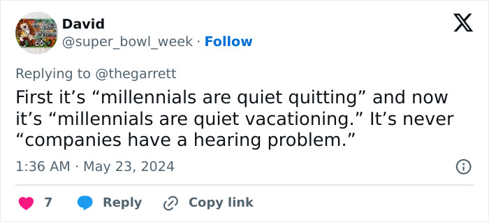 Employees start taking “quiet vacations” and stop asking bosses for time off