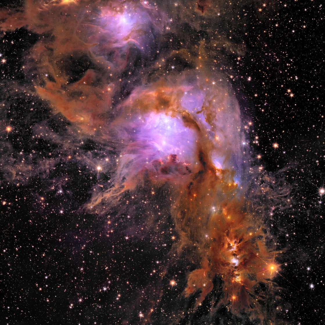 Dazzlingly detailed purple and orange nebula