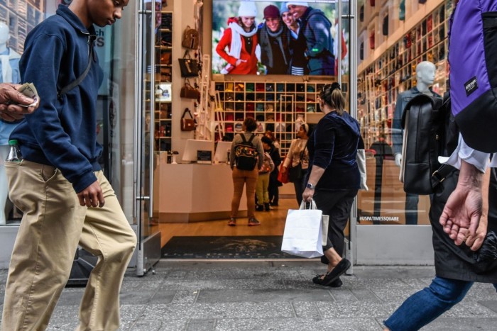 Shoppers in Times Square, New York