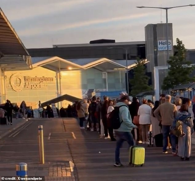 The video was taken of the security queue at 5.18am on Sunday