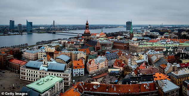 With no flights from Lithuania to Barcelona, ​​the couple had to take a 150-mile Uber trip to Riga in neighboring Latvia (pictured, file photo) and from there fly to Spain