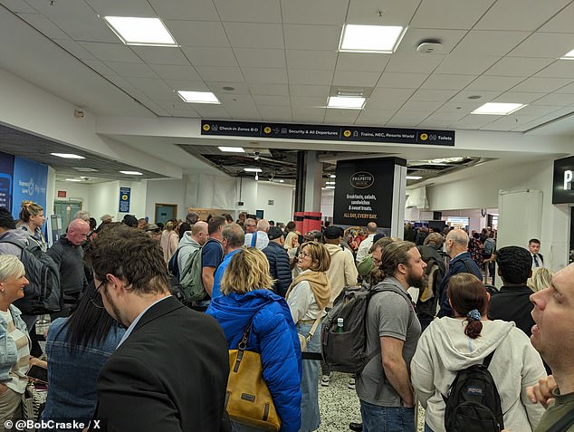 EasyJet passengers have been advised to arrive an hour more before their departure time after disruption began a week ago when long queues snaked all the way outside the airport