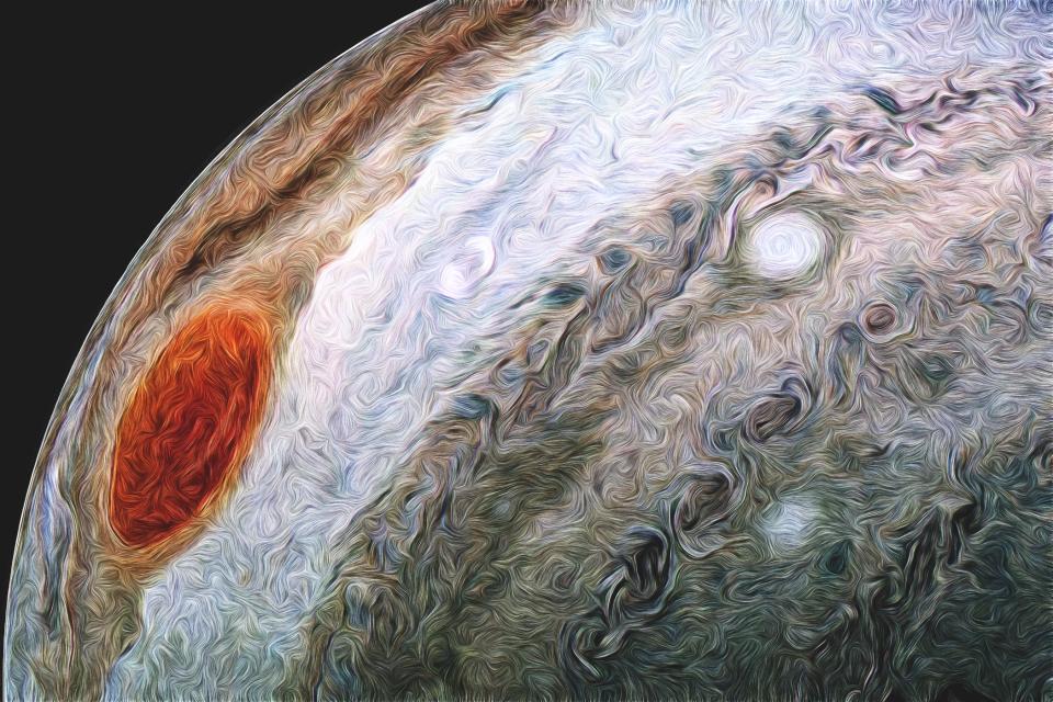 Another view of Jupiter and its GRS.  Image credits: NASA / SwRI / MSSS / Navaneeth Krishnan S © CC BY