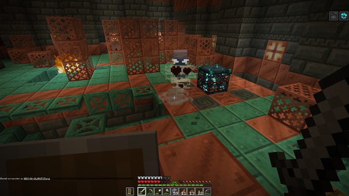 Battle a breeze in one of Minecraft's trial rooms.