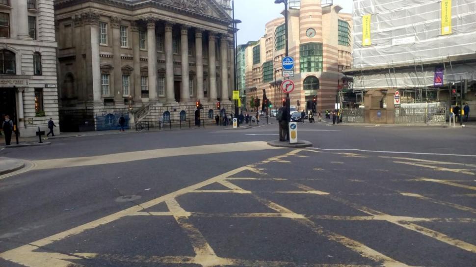 Bank Junction on day 1 of closure to traffic (photo courtesy of Bikesy.co_.uk).jpg