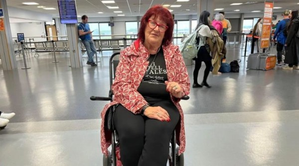 Ms Weir, 73, said she was waiting for her turn to board when the steps were removed and the pilot gestured that she could not board (Picture: Liz Weir)