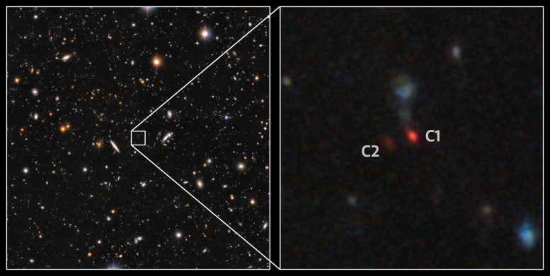 Hyper Suprime-Cam image of the most distant pair of merging quasars