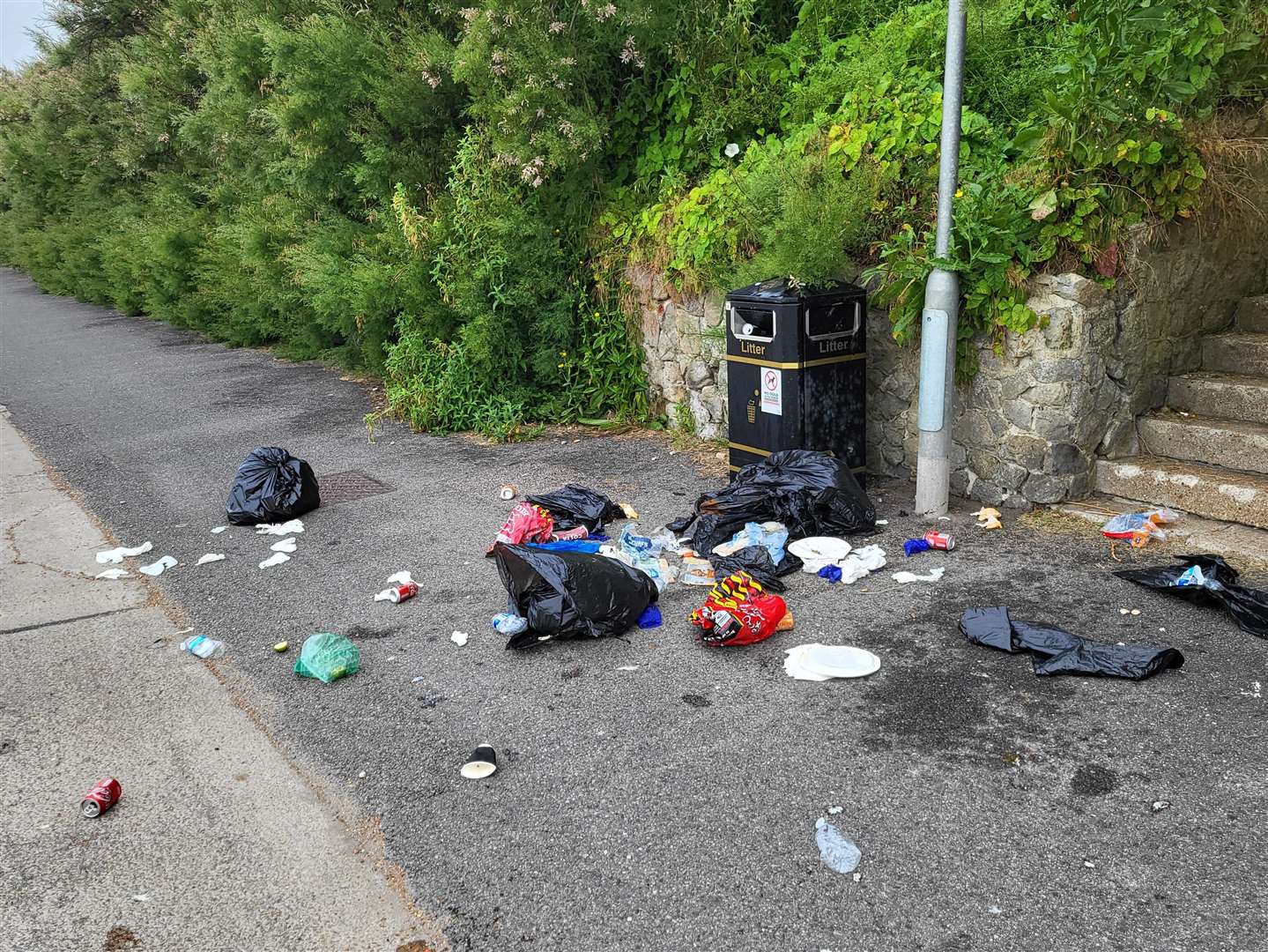 Folkestone resident Liam Godfrey of seven years said he was angry when he saw the state of the coast this morning.  Photo: Liam Godfrey