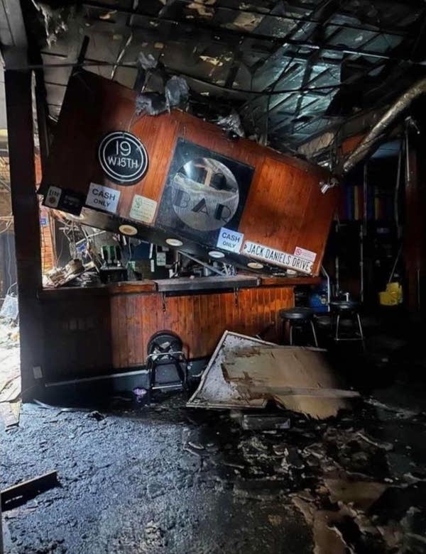 Interior of a destroyed bar