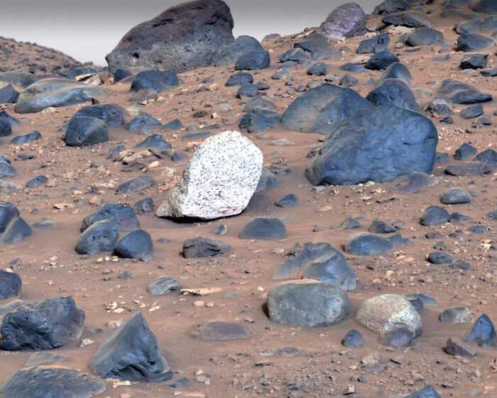 Scientists were intrigued after finding a completely different kind of boulder on Mars