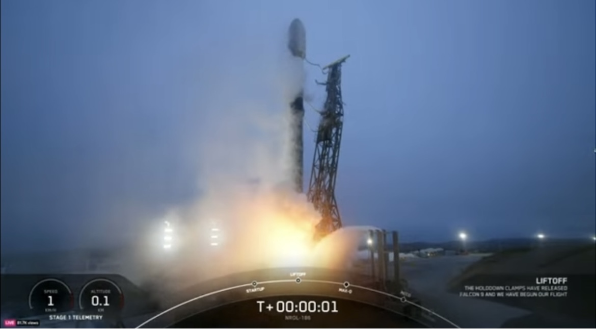 SpaceX launched a Falcon 9 rocket from Vandenberg Space Force Base in Southern California on June 28, 2024, carrying a payload for the National Reconnaissance Office, a government agency responsible for building U.S. spy satellites. (SpaceX)