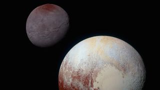 Artist's interpretation of Pluto and its moon Charon