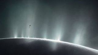 This still is from a short computer-animated film highlighting the achievements of Cassini and Saturn, showing their final scientific orbits between April and September 2017.