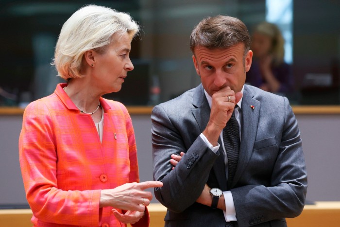 European Commission President-designate Ursula von der Leyen and French President Emmanual Macron