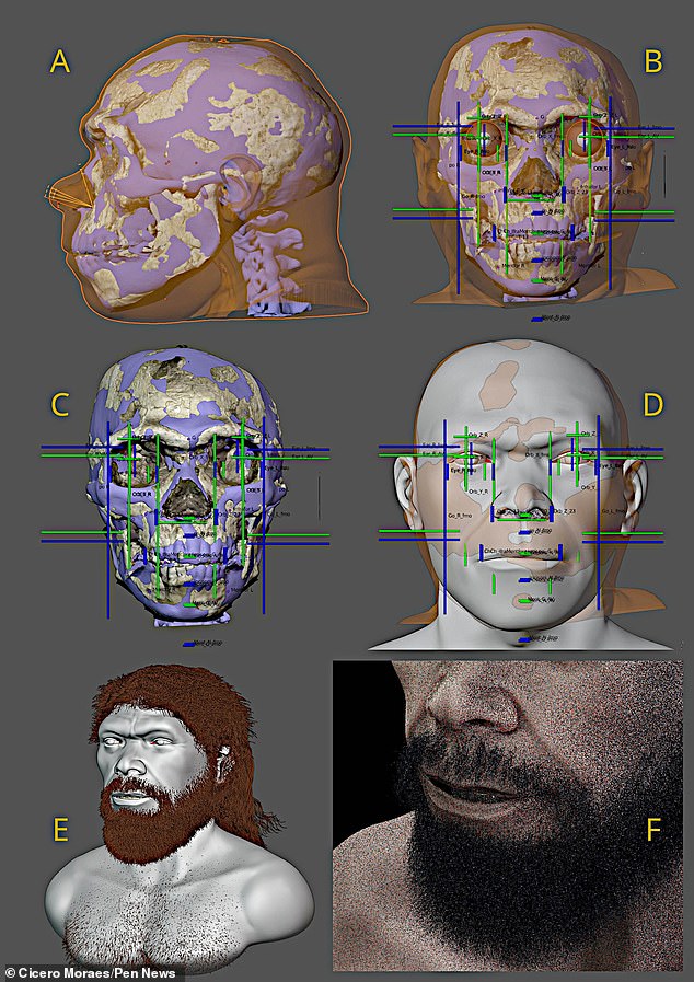 The team performed a digital scan of the skull, covering it with soft tissue and skin, creating a man described as 