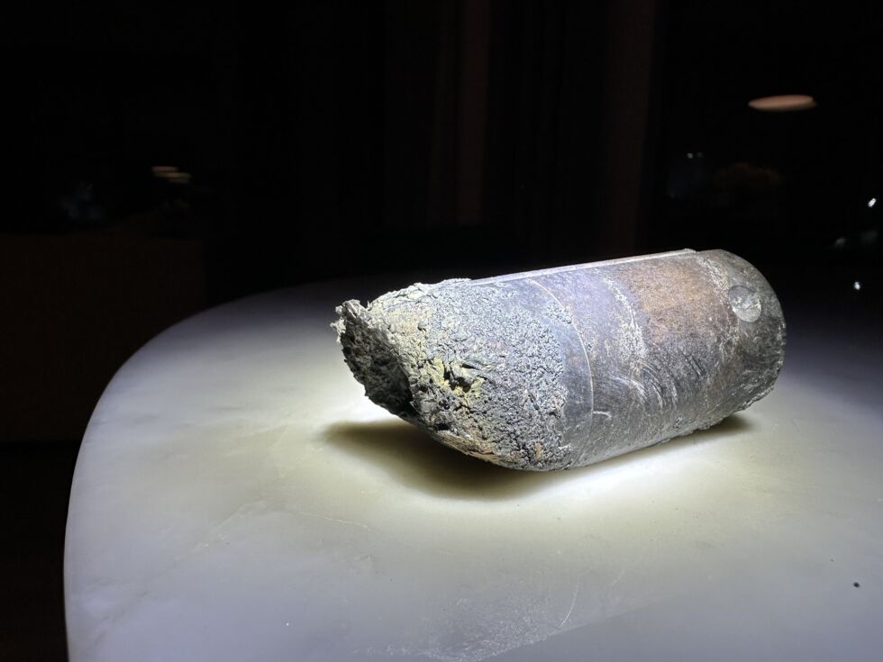 This cylindrical object, several centimeters in size, fell through the roof of Alejandro Otero's home in Florida in March.