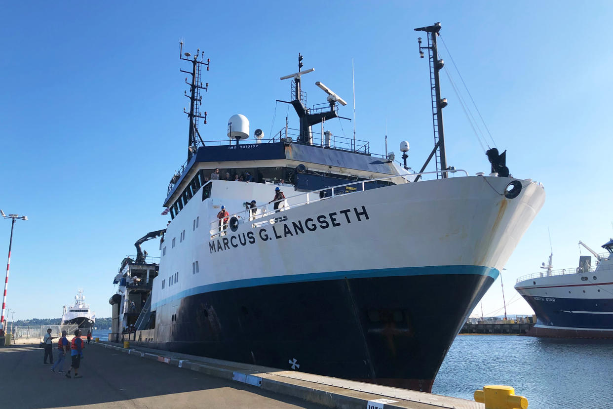 ship at research vessel Marcus G. Langseth (courtesy of Harold Tobin)