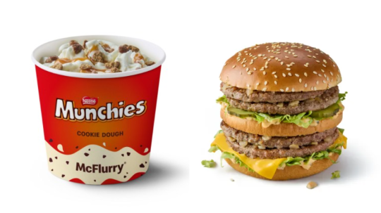 A Munchies Cookie Dough McFlurry and Double Big Mac