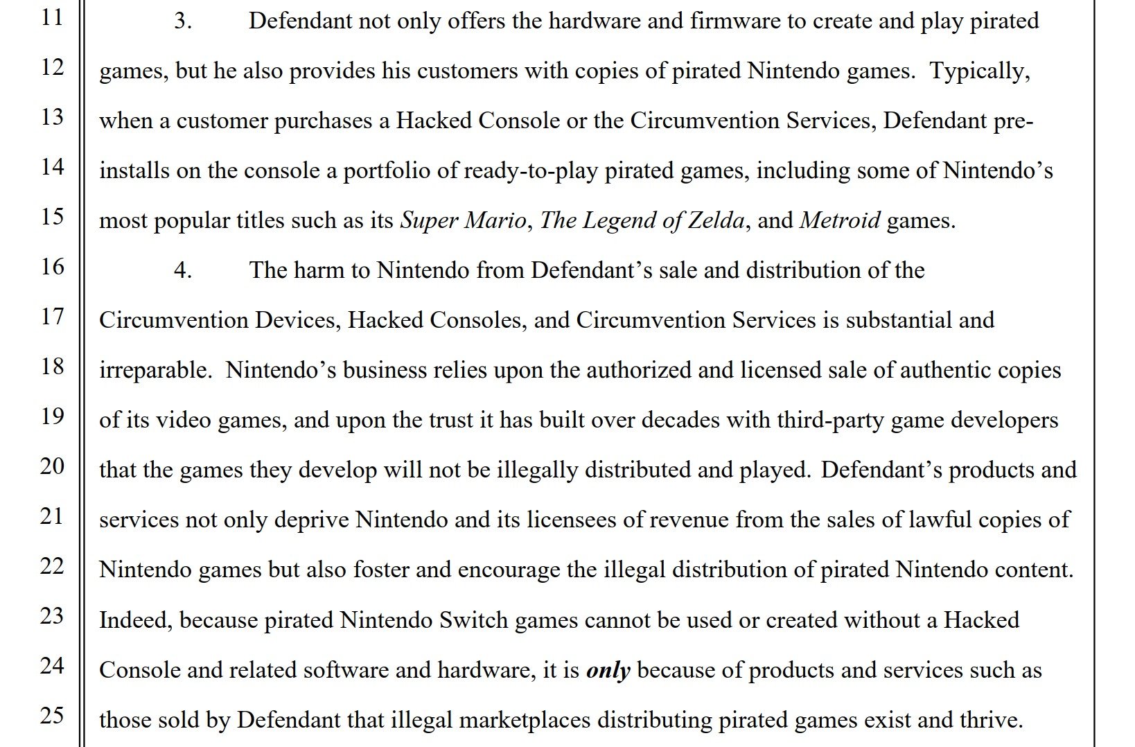 nintendo complaint