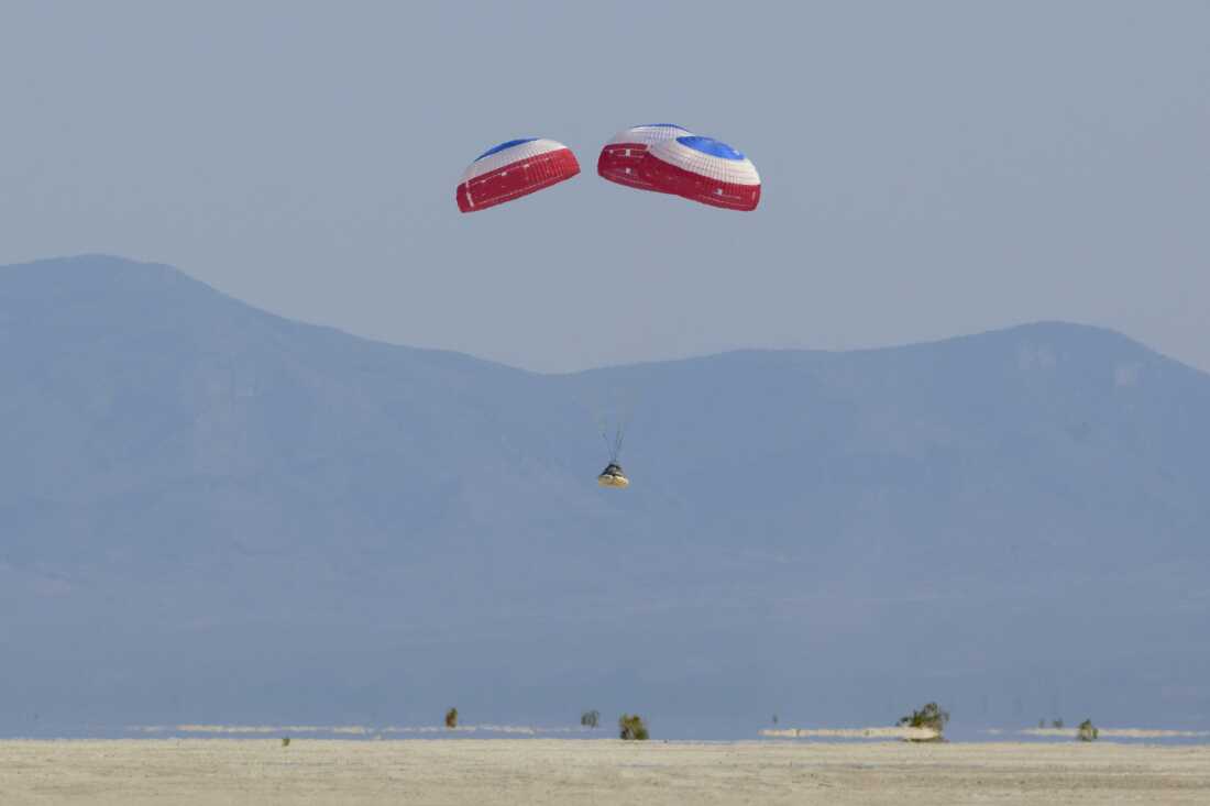 Starliner will eventually land somewhere in the western US, just as it did in 2022 during an unmanned test flight (pictured).