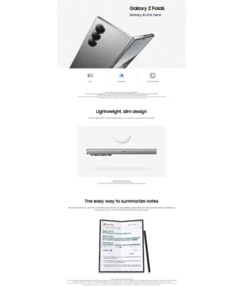 Samsung Galaxy Z Fold 6 design AI features