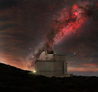 Isaac Newton Telescope among the gas clouds of Cygnus.