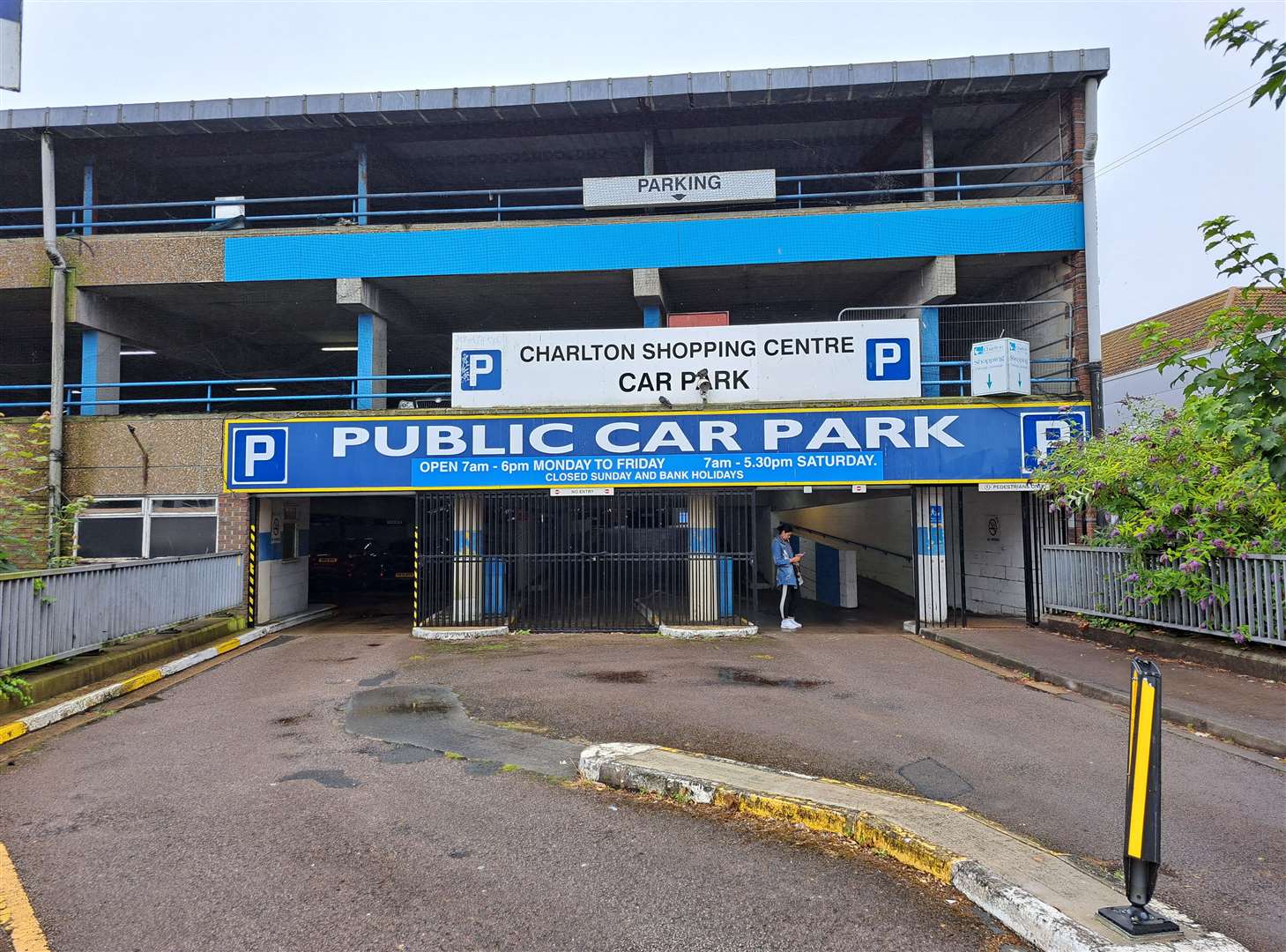 The parking garage at Charlton shopping center