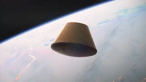 ESA Artist's impression of the Nyx Bikini capsule returning to Earth