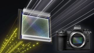 Illustration of Nikon's partially stacked image sensor in the Z6 III