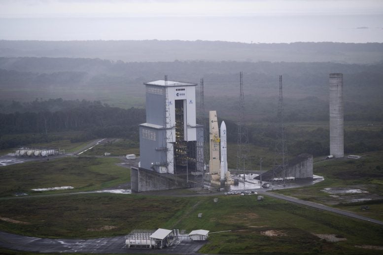 Ariane 6 from above before launch