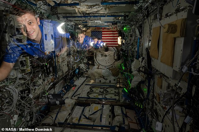 NASA astronaut Matthew Dominick (self-portrait above) previously served as a Navy test pilot and fighter pilot commander before joining the U.S. space program