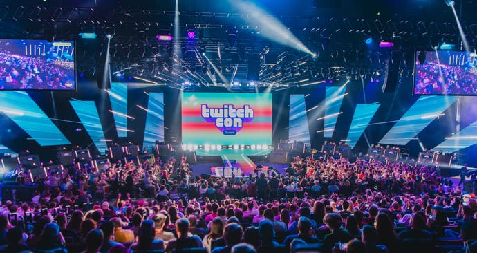 Photo of the stage and crowd during the TwitchCon Europe opening ceremony