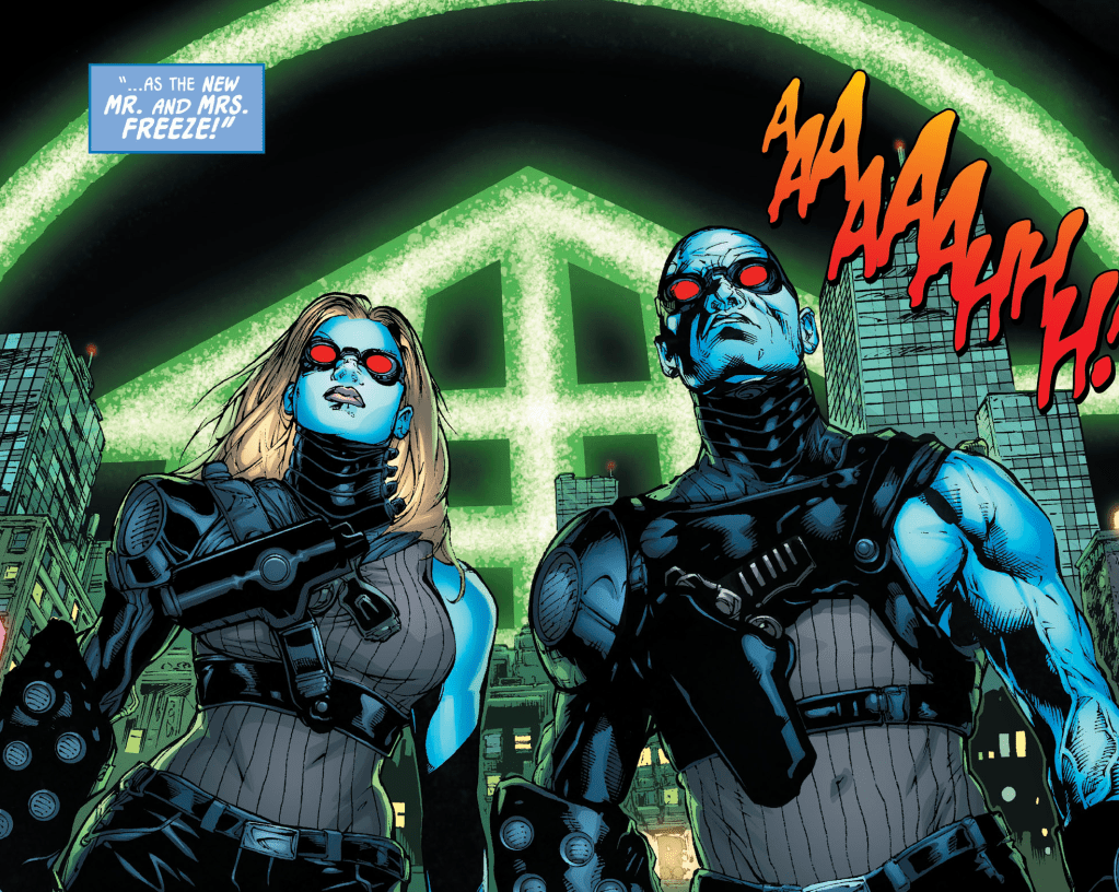 Victor and Nora Fries give Gotham the cold shoulder in Detective Comics Vol. 1 #1014 "Cold, Dark World: Awake!" (2020), DC. Text by Peter Tomasi, art by Dough Mahnke, Christian Alamy, Mark Irwin, David Baron, and Rob Leigh.