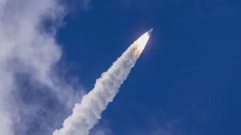 AFP Ariane 6 rocket launched from the launch pad of the Guiana Space Centre in Kourou, French Guiana, July 9, 2024.