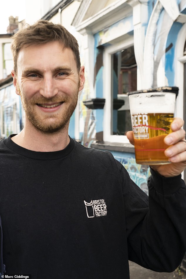 Happy hour: Pubgoer Tristan Grembrow thinks the new concept is a 'great idea' for the location