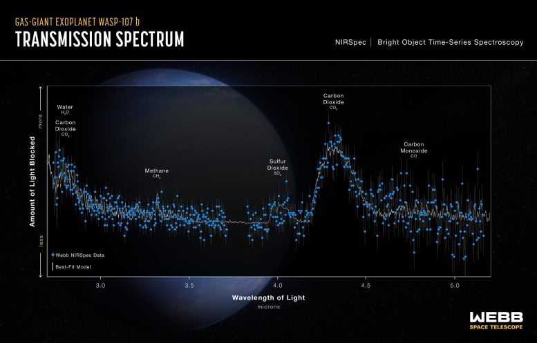 Warm gas giant exoplanet WASP-107 b transmission spectrum (Webb NIRSpec)