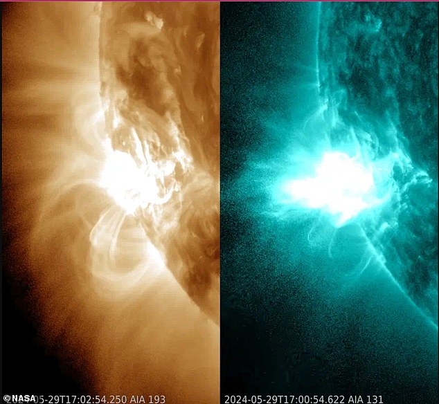 The US government's space weather experts are warning that a powerful three-day solar storm will hit Earth today - following a solar flare that caused coronal mass ejections (CME) towards Earth - potentially causing 'electricity grid fluctuations'.