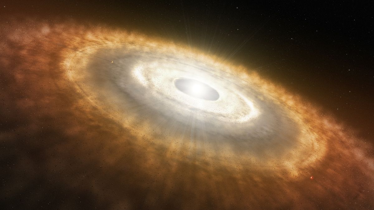 illustration of a protoplanetary disk