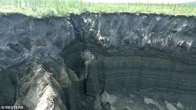 A 200-acre-wide, nearly 300-foot-deep pit in Siberia's Yana highlands known as the 'Batagaika crater' (above) is expanding faster than expected due to climate change