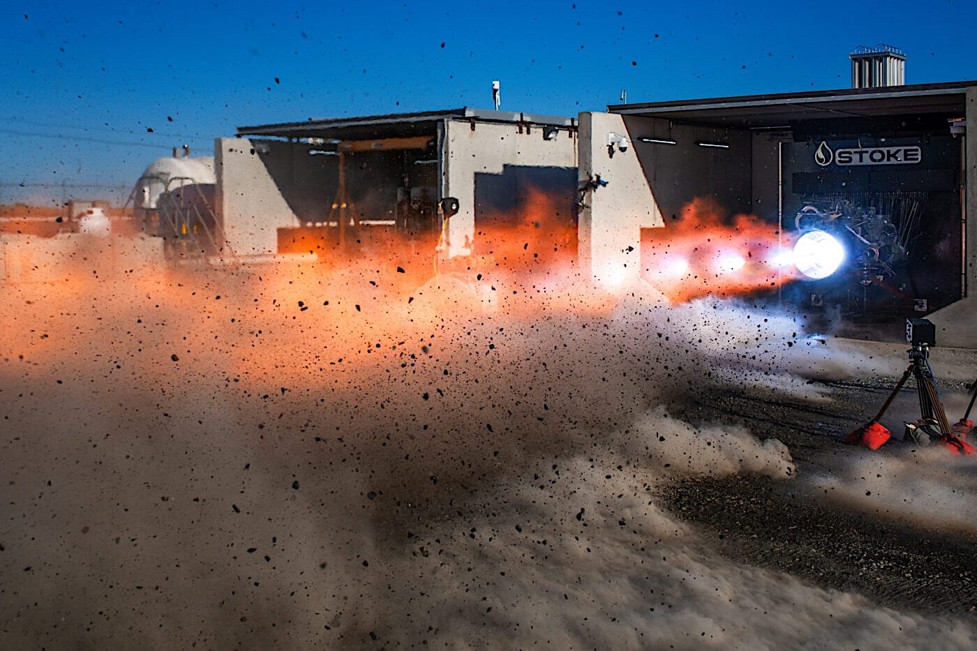 Stoke Space FFSC rocket engine firing