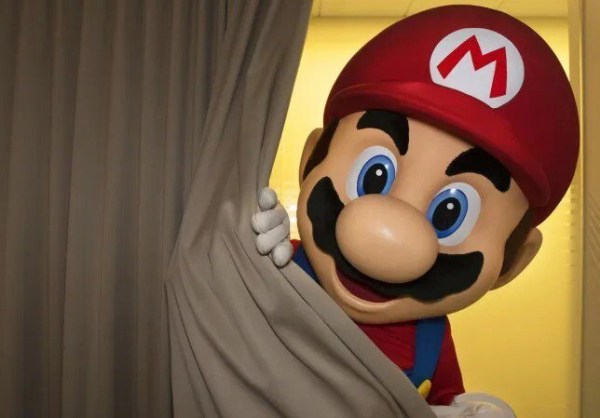 Mario behind the curtain